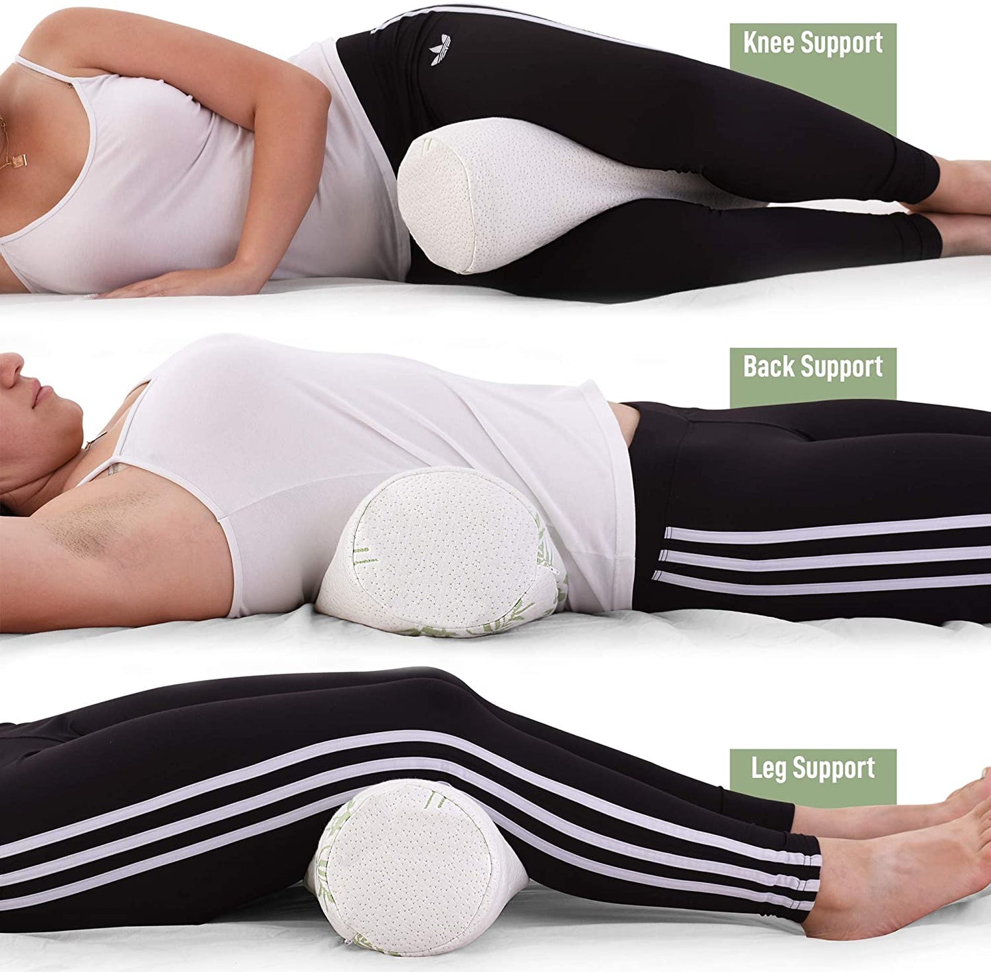 Almohada de cuello cilíndrica de bambú premium | Rollo cilíndrico para cuello, refuerzo cervical, almohadas redondas de bambú, soporte para cuello y espalda | Máximo confort