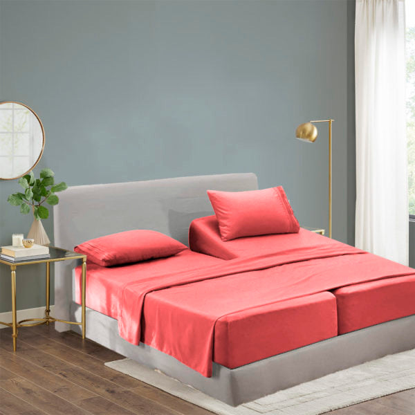 Juego de sábanas ultrasuaves de lujo | Hipoalergénico, bolsillos profundos, resistente a la decoloración, a las arrugas y a las manchas, 1800 hilos, 4 piezas