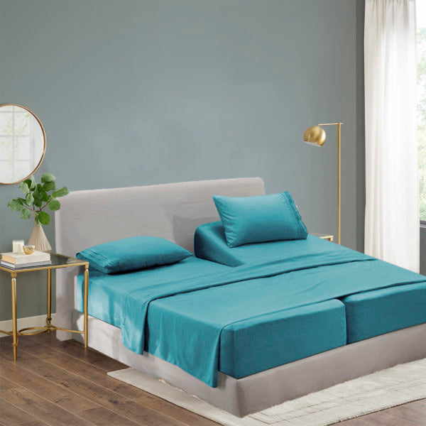 Juego de sábanas ultrasuaves de lujo | Hipoalergénico, bolsillos profundos, resistente a la decoloración, a las arrugas y a las manchas, 1800 hilos, 4 piezas