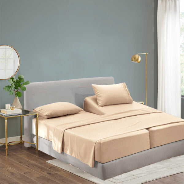 Juego de sábanas ultrasuaves de lujo | Hipoalergénico, bolsillos profundos, resistente a la decoloración, a las arrugas y a las manchas, 1800 hilos, 4 piezas