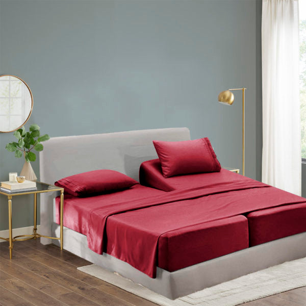 Juego de sábanas ultrasuaves de lujo | Hipoalergénico, bolsillos profundos, resistente a la decoloración, a las arrugas y a las manchas, 1800 hilos, 4 piezas