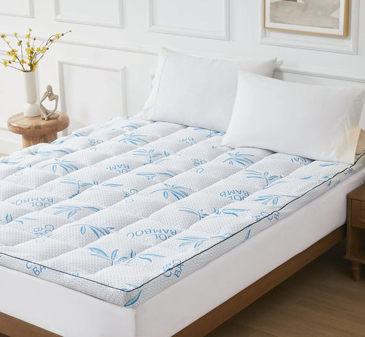 Bamboo Mattress Topper - Cool Bamboo Best Quality Quilted Comfort