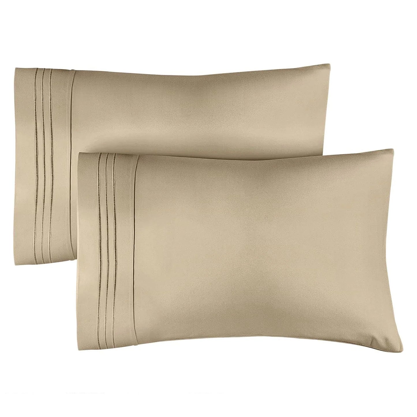 Pillowcase Set (2 pcs) | Hypoallergenic-Deep Pockets-Fade,Wrinkle,Stain Resistant-1800 Thread Count