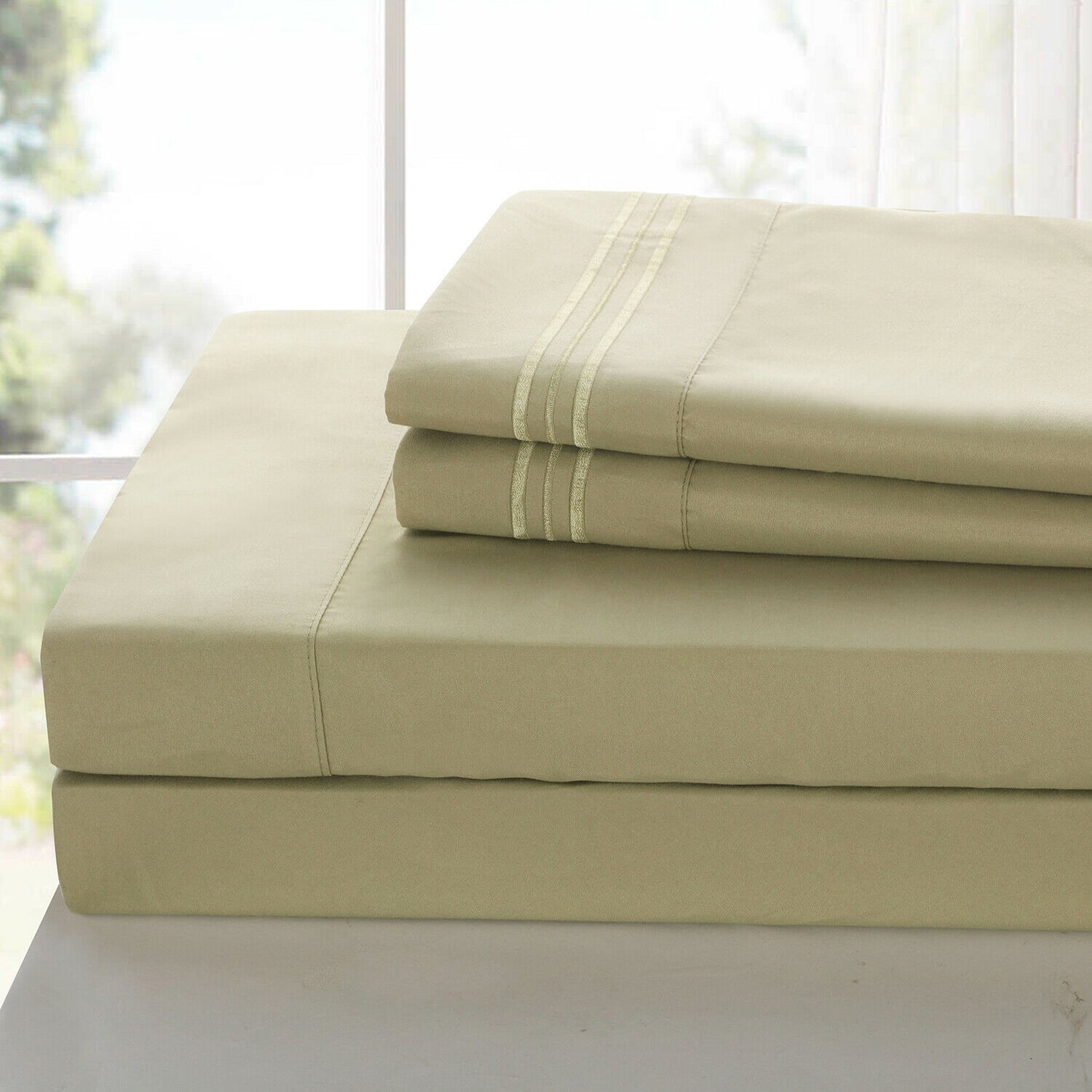 Luxury Ultra-Soft Bed Sheet Set | Hypoallergenic-Deep Pockets-Fade,Wrinkle,Stain Resistant-1800 Thread Count-4 Pieces