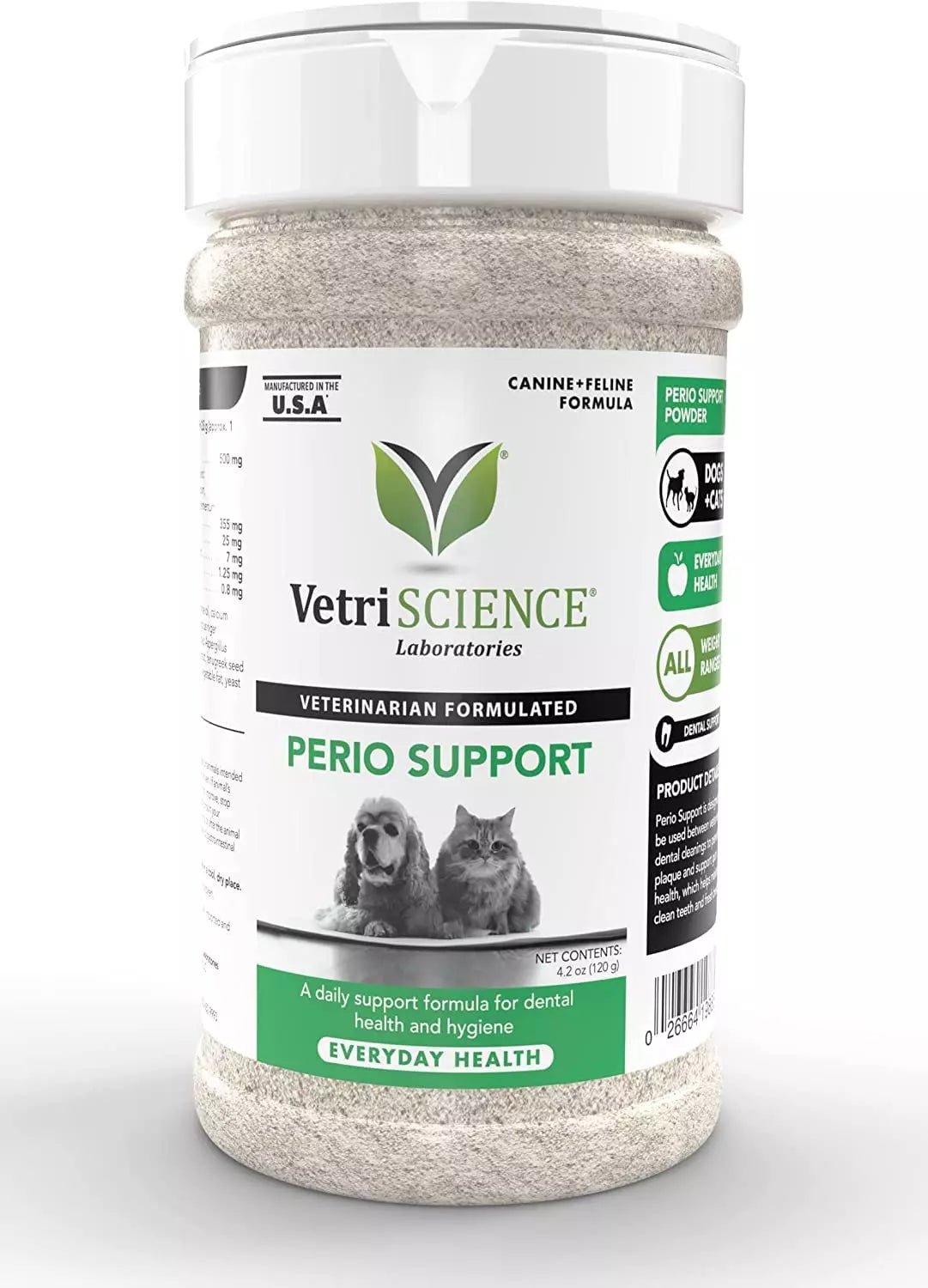 VETRISCIENCE Laboratories Perio Support Dental Health Powder for Cats&Dogs 4.2oz