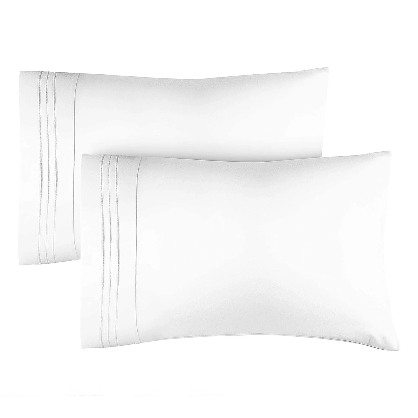 Pillowcase Set (2 pcs) | Hypoallergenic-Deep Pockets-Fade,Wrinkle,Stain Resistant-1800 Thread Count